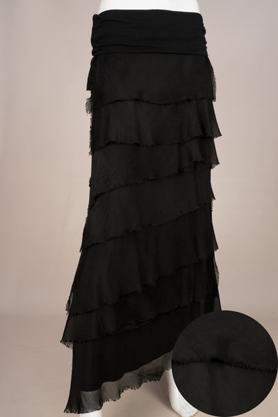Imagine - Black Flapper Fifi Silk Skirt 10IM2272