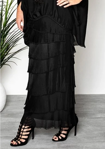 Imagine - Black Flapper Fifi Silk Skirt 10IM2272