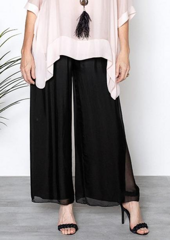 Imagine - Black Silk Gia Pant with Split 10IM2184