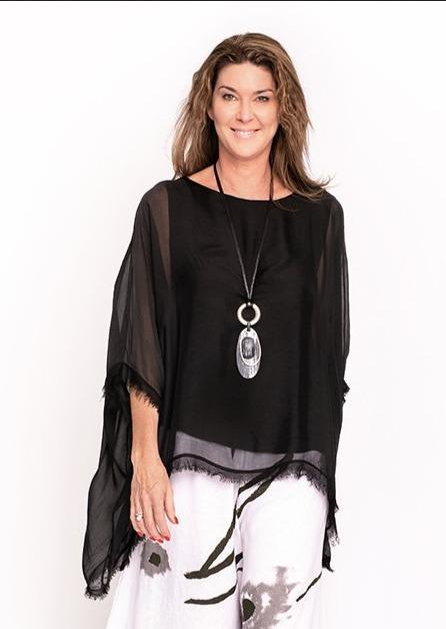 Imagine - Black Onyx Emiliana Silk Top 10IM3028