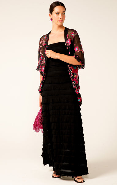 Sacha Drake Maddison Maxi Ruffle Dress - Black