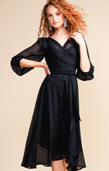 Sacha Drake - Vivienne Wrap Dress - Navy Sparkle