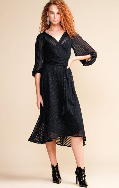 Sacha Drake - Vivienne Wrap Dress - Navy Sparkle