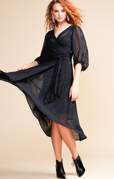 Sacha Drake - Vivienne Wrap Dress - Navy Sparkle