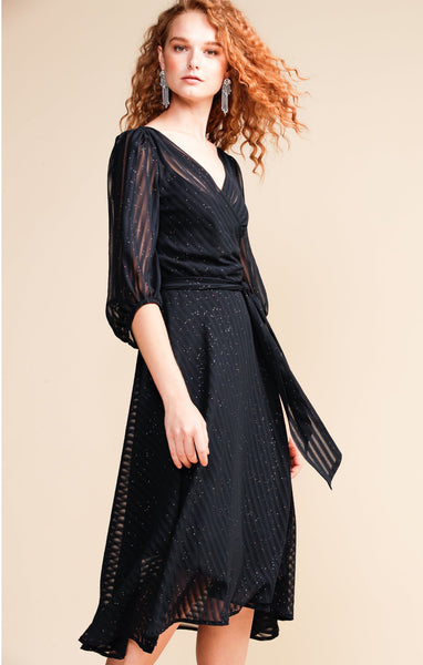 Sacha Drake - Vivienne Wrap Dress - Navy Sparkle