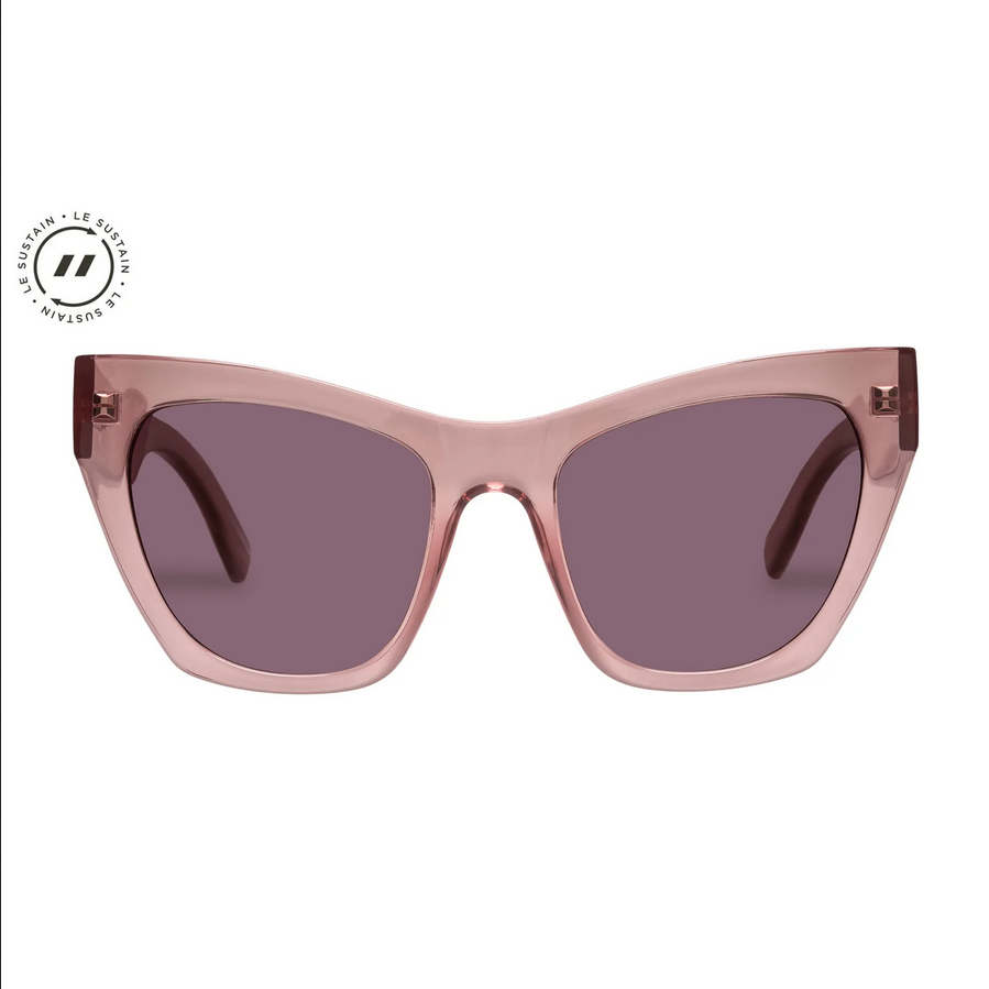 Le specs savanna oversized top sunglasses with pink mirror lenses