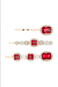 Morgan & Taylor - Red Antoinette Hair clip set