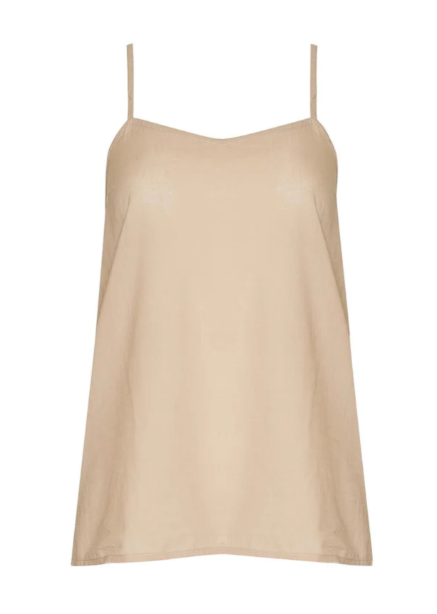 Naudic - Cotton Cami Tank Top - Moonbeam or White