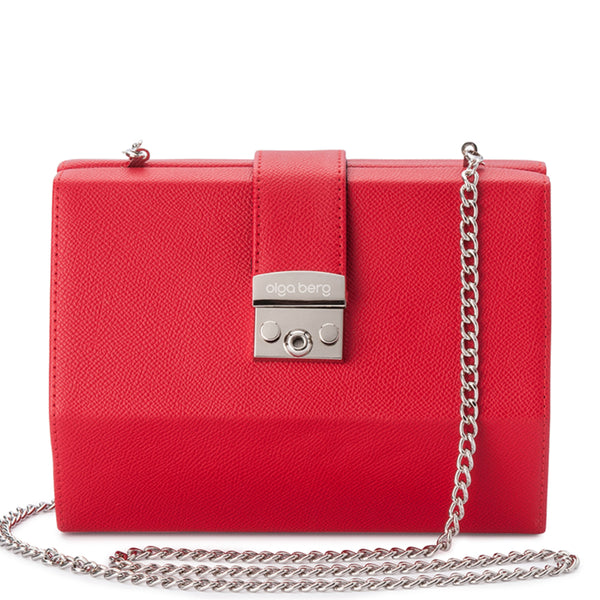 Olga Berg - Red HARRIET Hexagon Clutch OB4742