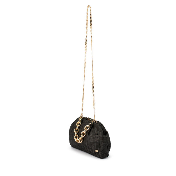 Olga Berg - Black VIVIAN Soft Gathered Clutch - OB6437