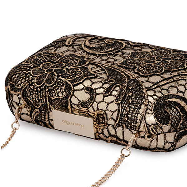 Olga Berg - Gold Gracie Metallic Lace Pod Bag - OB7372
