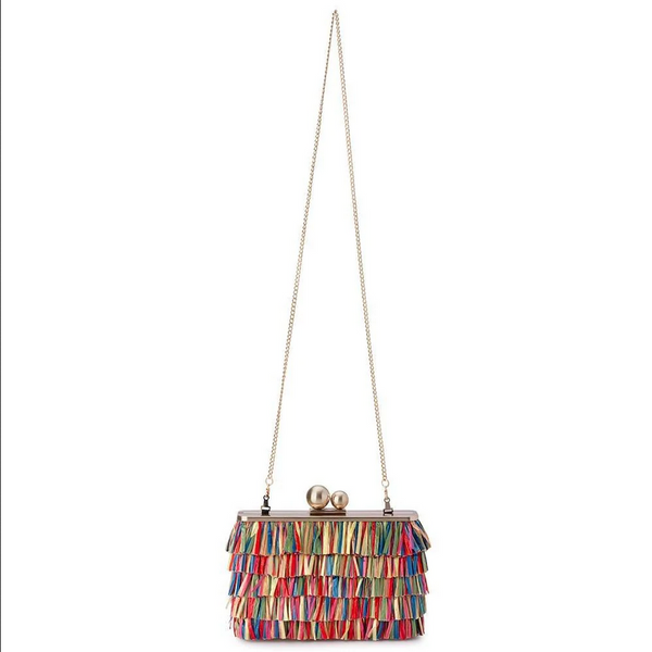 Olga Berg - Multi CARLITA Carvinale Fringed  Shoulder Bag OB4743