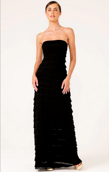 Sacha Drake Maddison Maxi Ruffle Dress - Black