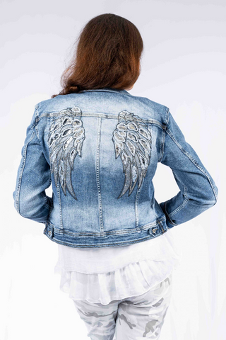 The Italian Closet - Denim Heaven Jacket with Angel Wing Back