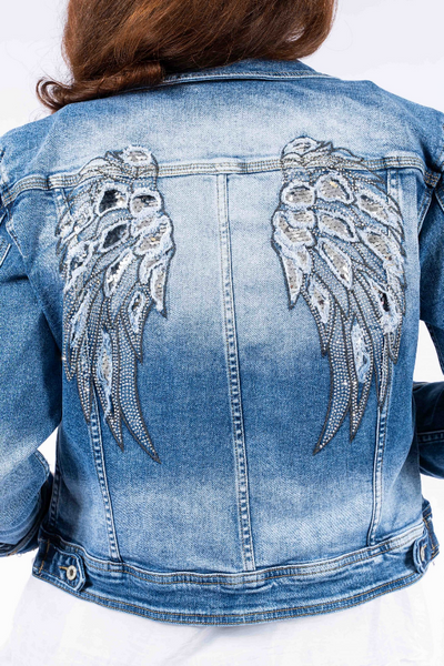 The Italian Closet - Denim Heaven Jacket with Angel Wing Back