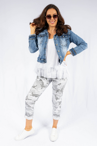 The Italian Closet - Denim Heaven Jacket with Angel Wing Back